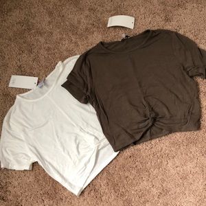 2, Size S/P crop top TOBI shirts with front knot